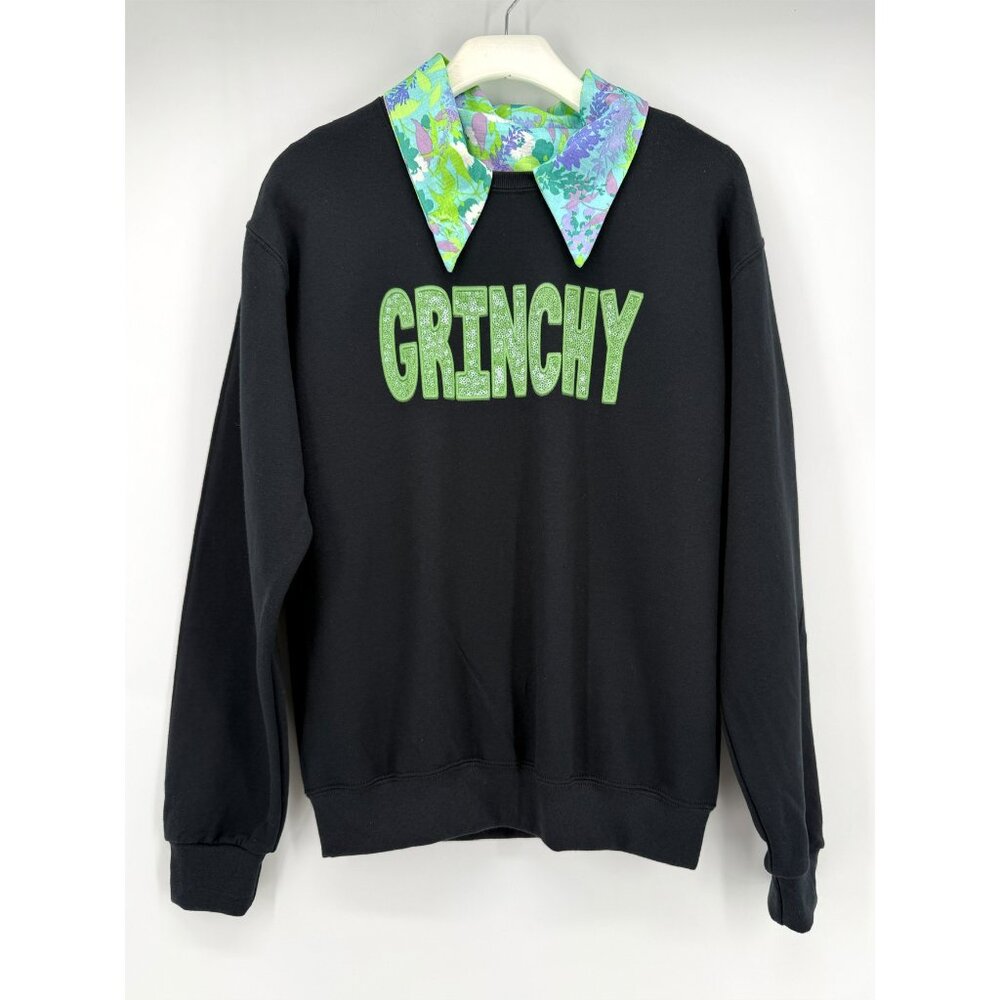 Grinchy Screen Print Black Sweatshirt NEW S - Picture 6 of 7